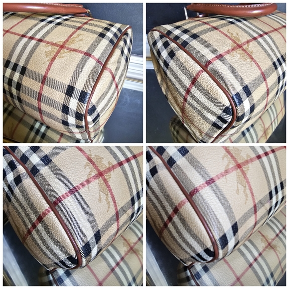 BURBERRY HAYMARKET CHECK BOSTON BAG Vintage - Picture 11 of 12